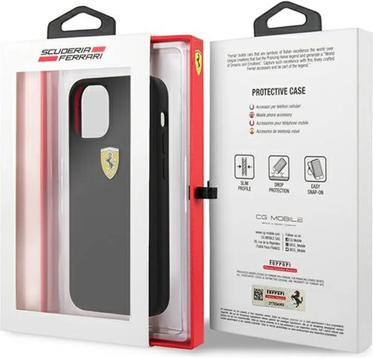 Ferrari SF Silicone Back Case iPhone 12 Mini - Zwart