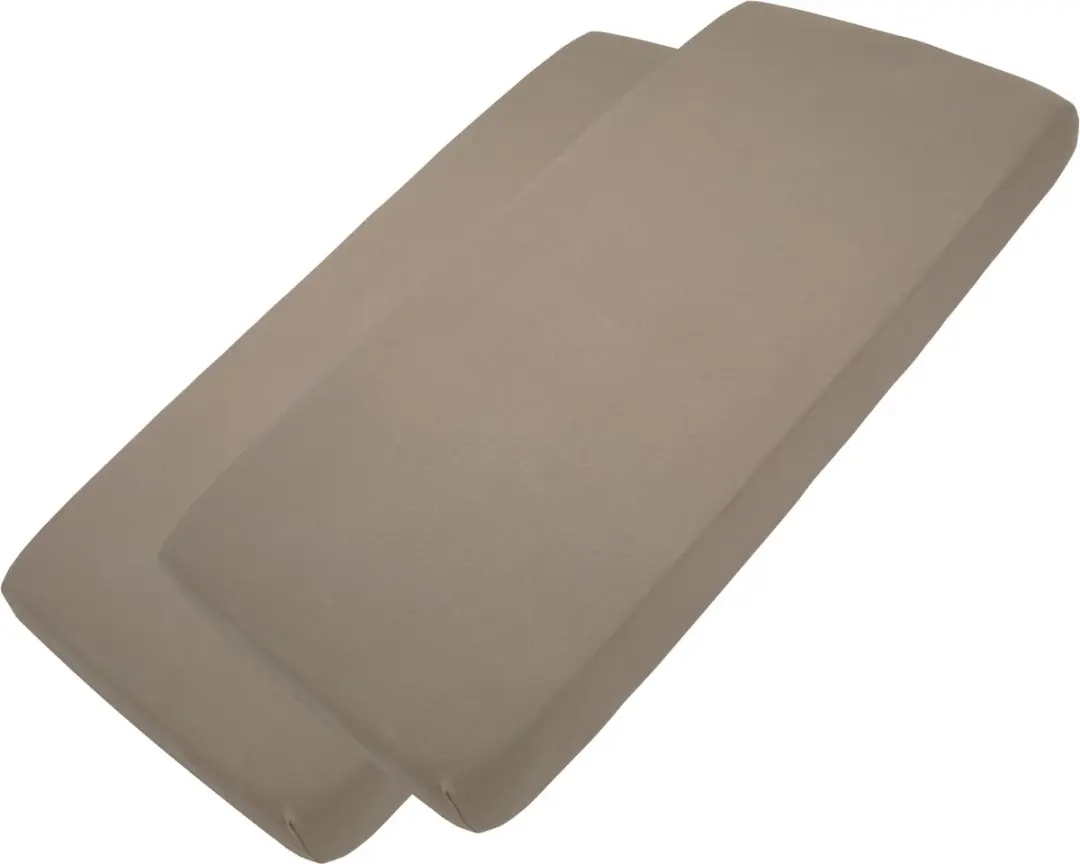 Meyco Baby Uni Hoeslaken Wieg 2-pack Dark Taupe - afbeelding 2 van 6