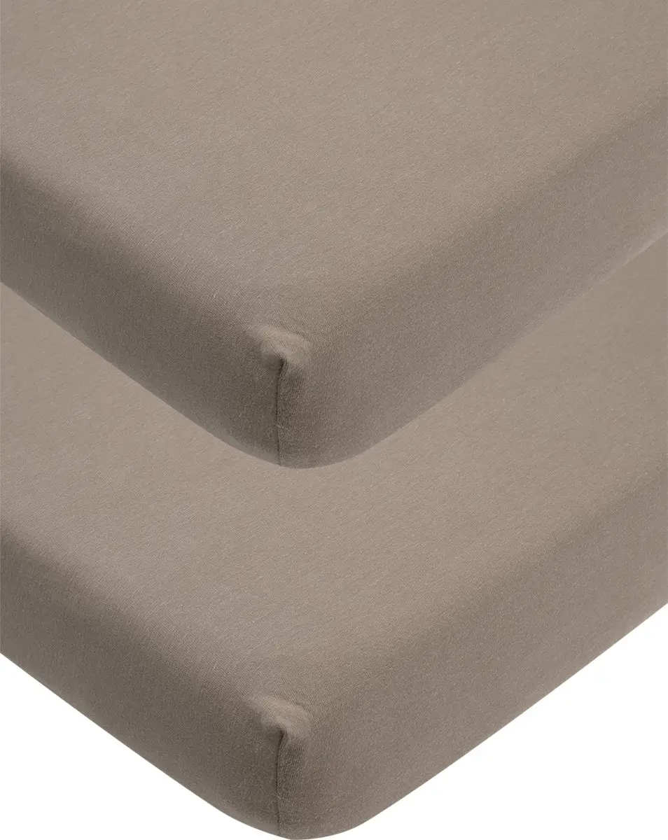 Meyco Baby Uni Hoeslaken Co-sleeper 2-pack Dark Taupe 50x90cm