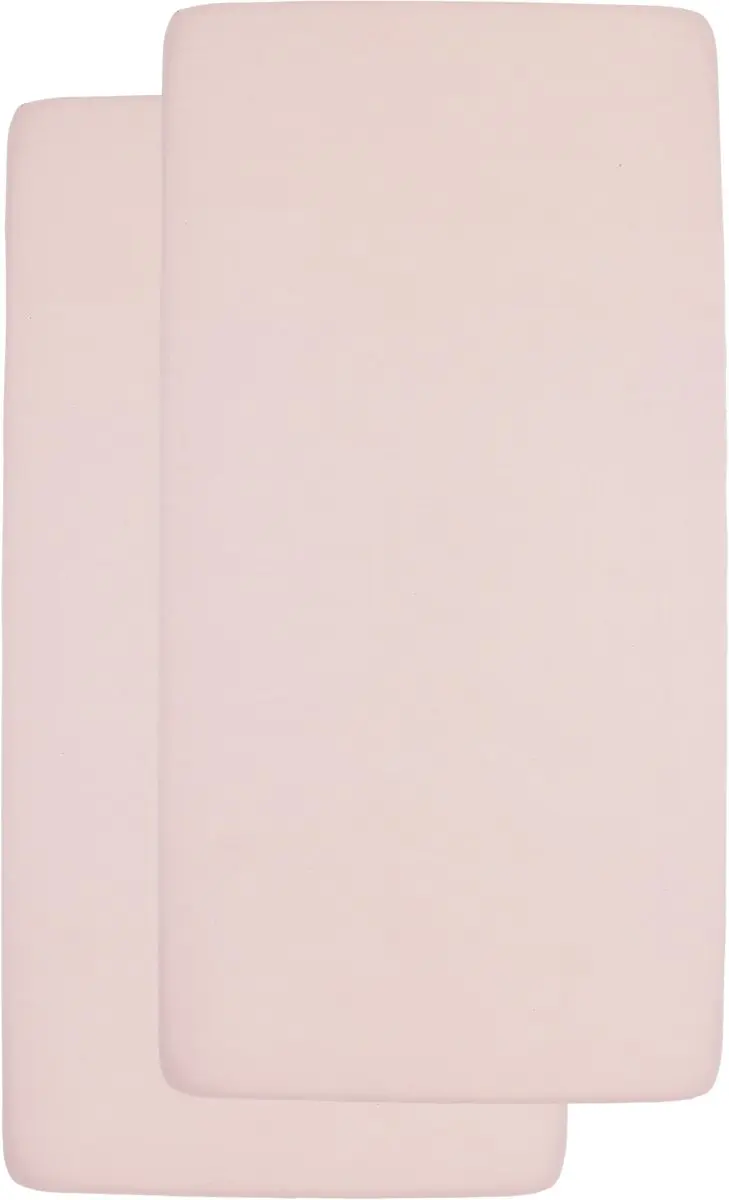 Meyco Baby Uni Hoeslaken Co-sleeper 2-pack Soft Pink 50x90cm - afbeelding 2 van 2
