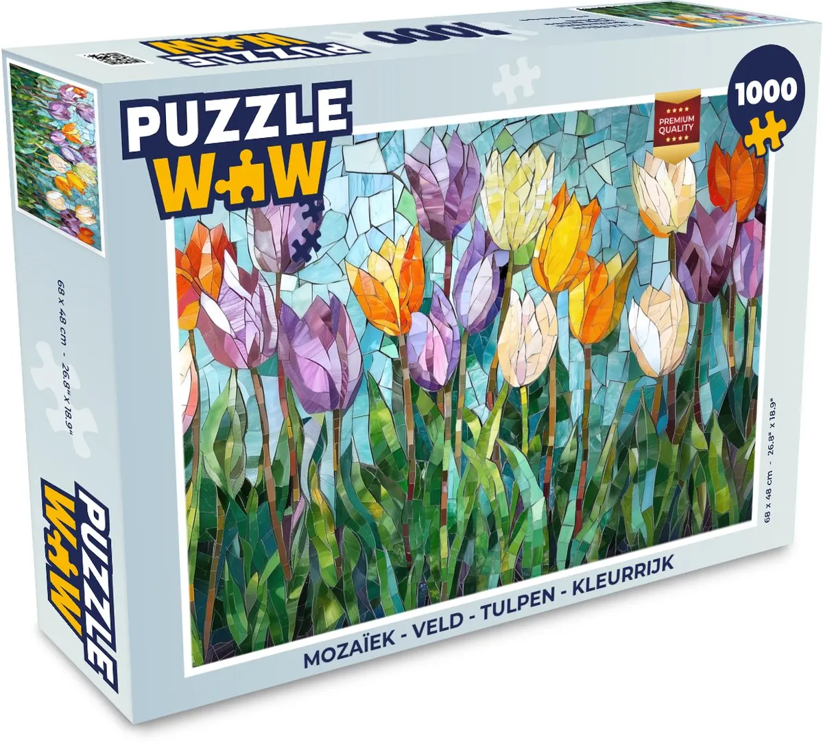PuzzleWow Mozaïek Legpuzzel 1000 Stuks - Tulpen Kleurrijk