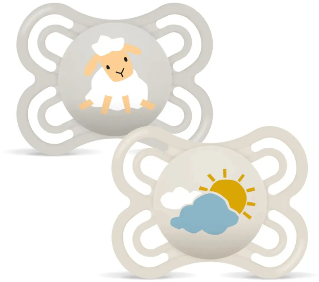 MAM Perfect Silikon Fopspeen Beige - 0-6 maanden - 2 Stuks - afbeelding 2 van 2