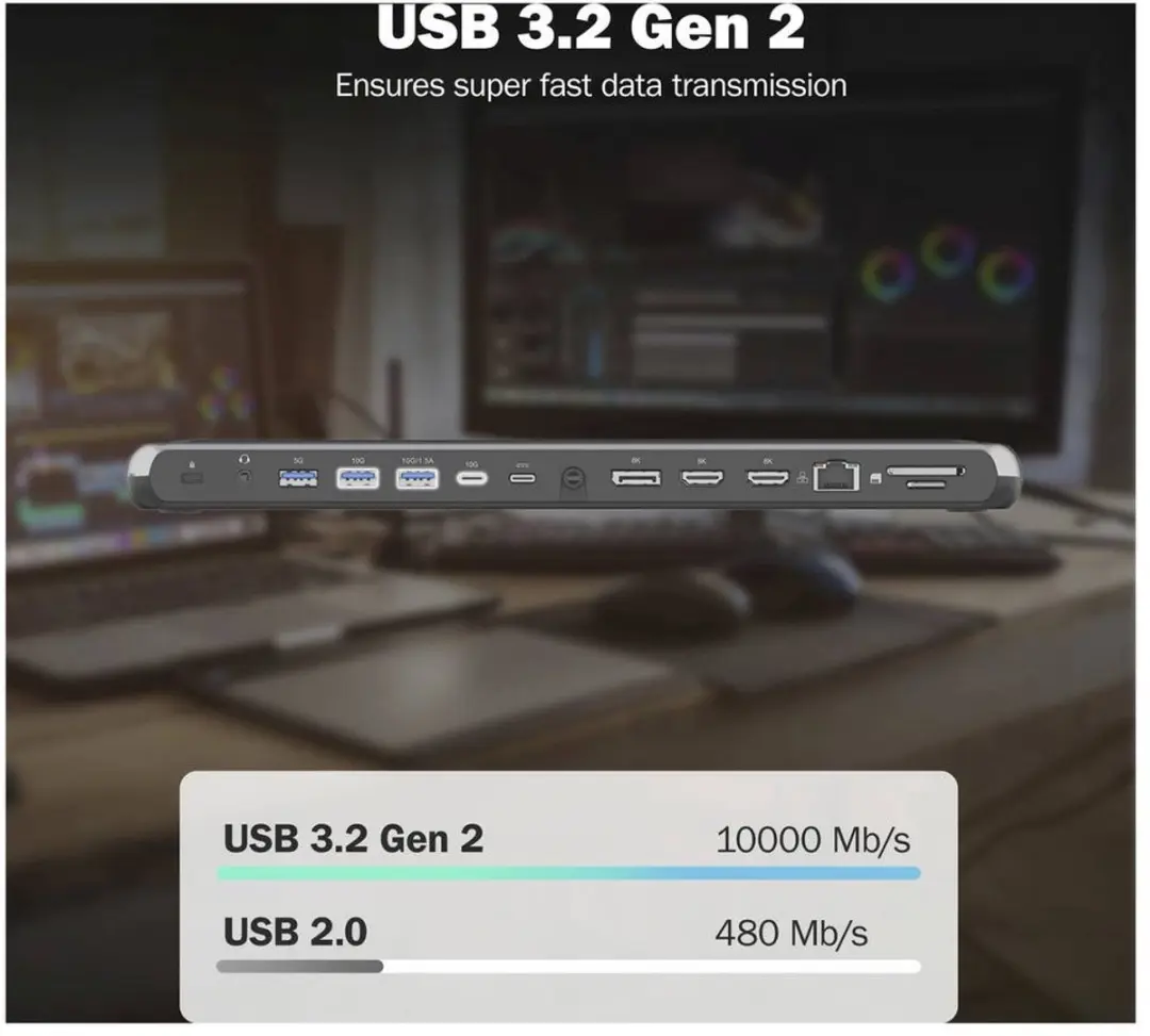 Digitus DA-70919 USB-C Dockingstation 12-poorts - 8K@30Hz - afbeelding 5 van 6