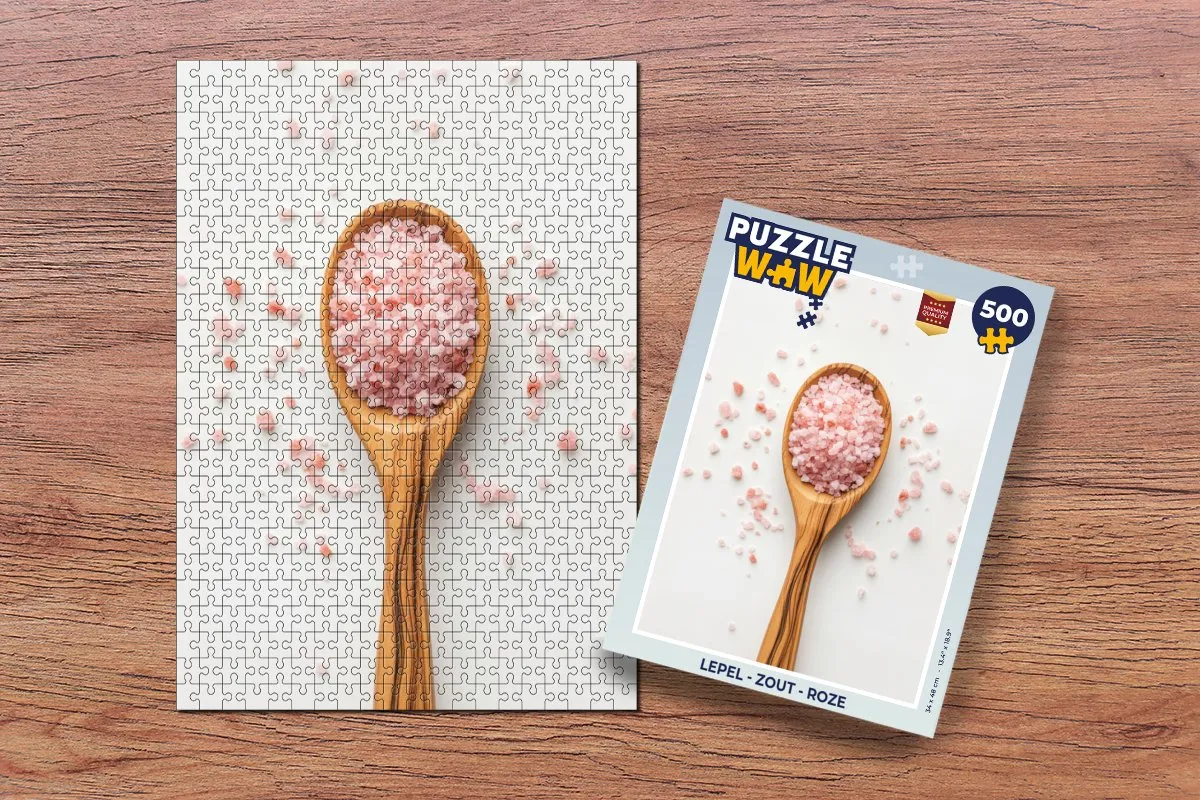 PuzzleWow Lepel Zout Legpuzzel 500 Stuks - Roze