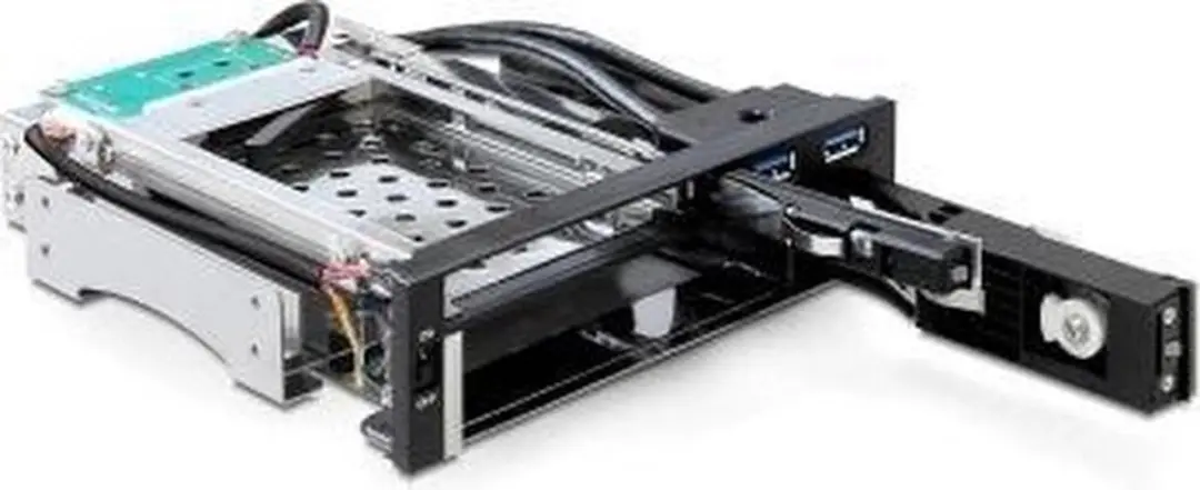 Delock 47209 5.25" Mobile Rack - 1x2.5" + 1x3.5" HDD - 2xUSB 3.0 - Zwart - afbeelding 6 van 6