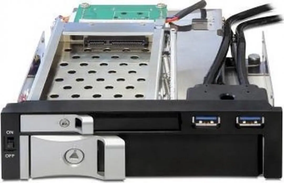 Delock 47209 5.25" Mobile Rack - 1x2.5" + 1x3.5" HDD - 2xUSB 3.0 - Zwart - afbeelding 2 van 6