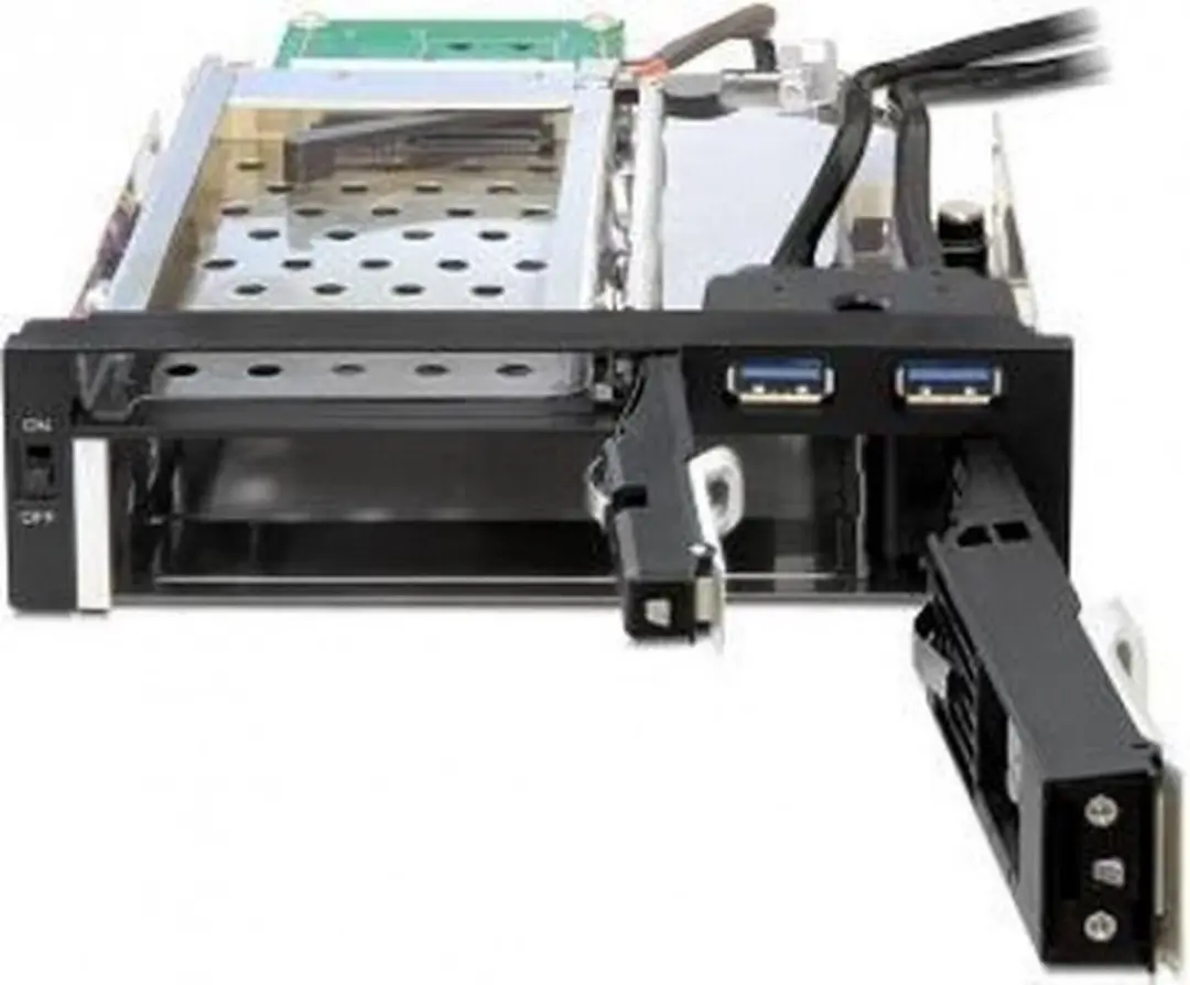 Delock 47209 5.25" Mobile Rack - 1x2.5" + 1x3.5" HDD - 2xUSB 3.0 - Zwart - afbeelding 5 van 6