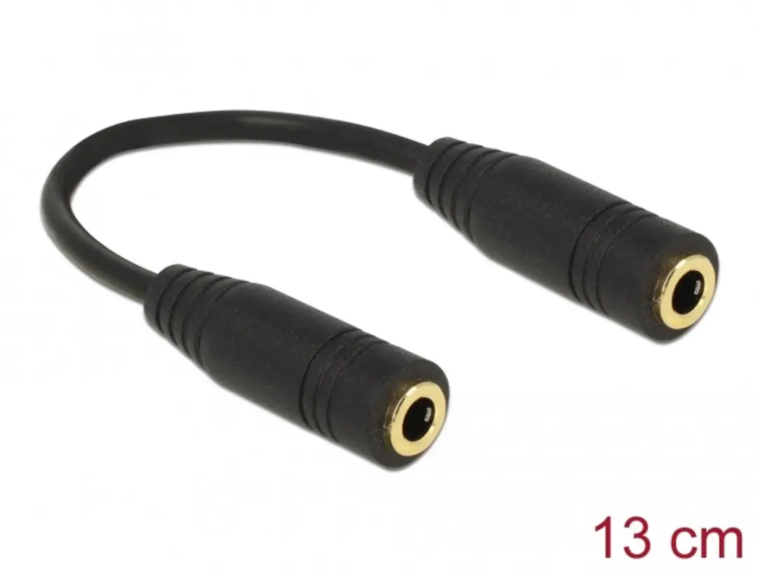 Delock 65896 Audio-adapter 3,5mm Jack - Zwart - afbeelding 2 van 2