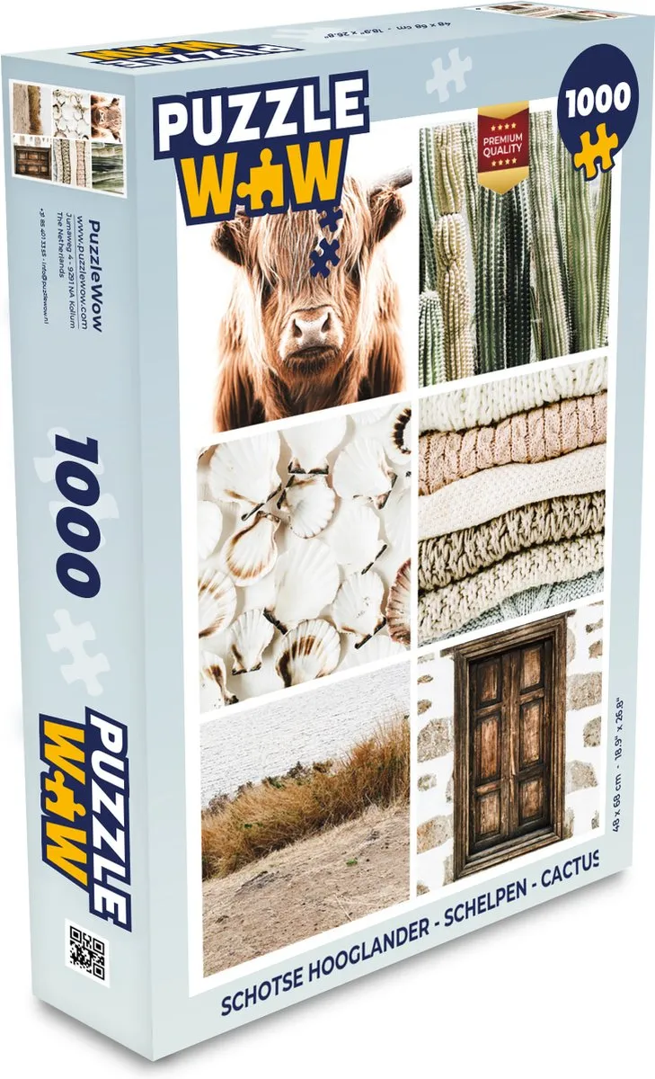 PuzzleWow Schotse Hooglander Legpuzzel 1000 Stuks