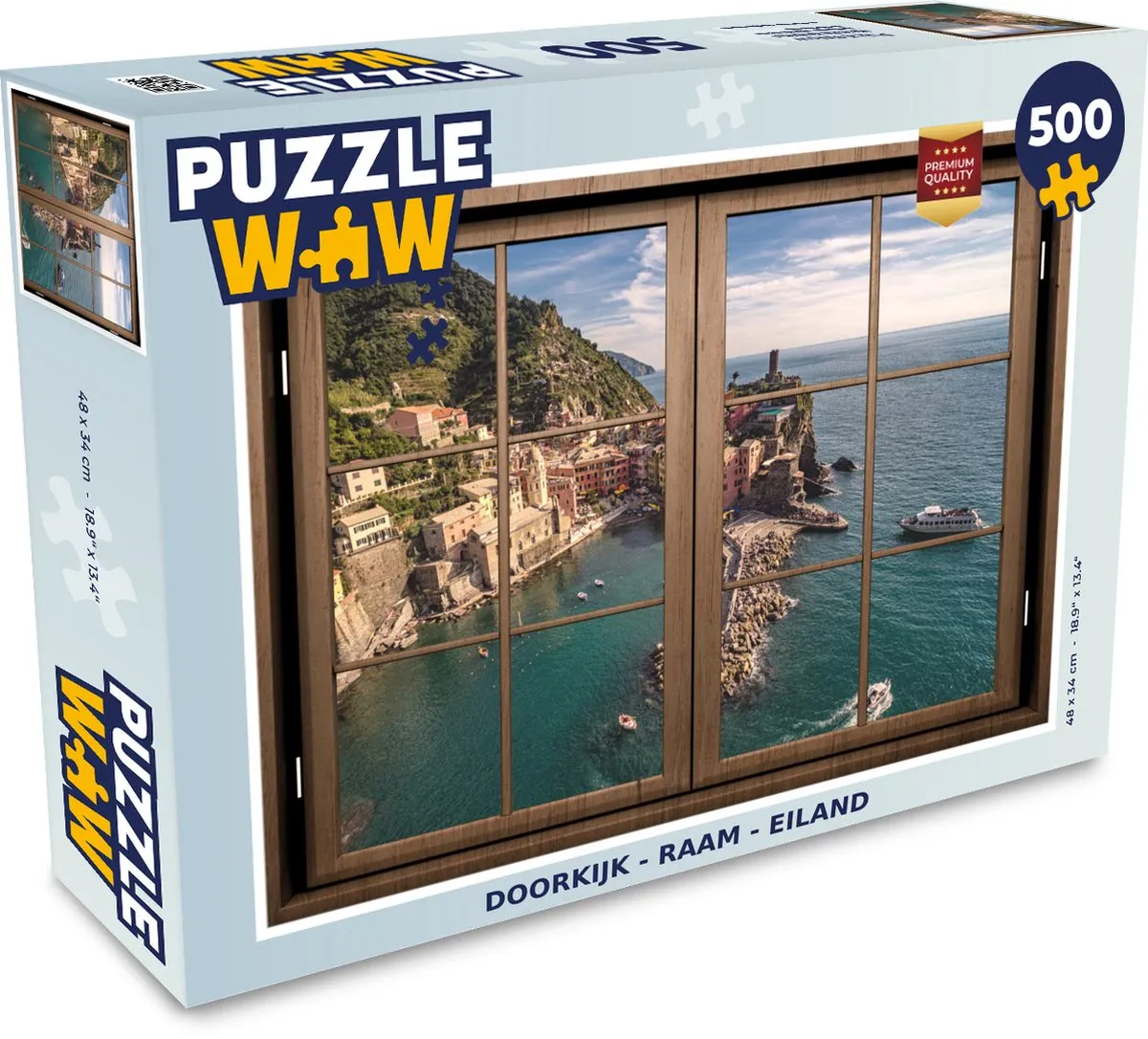 PuzzleWow Doorkijk Ramen Eiland Legpuzzel 500 Stuks
