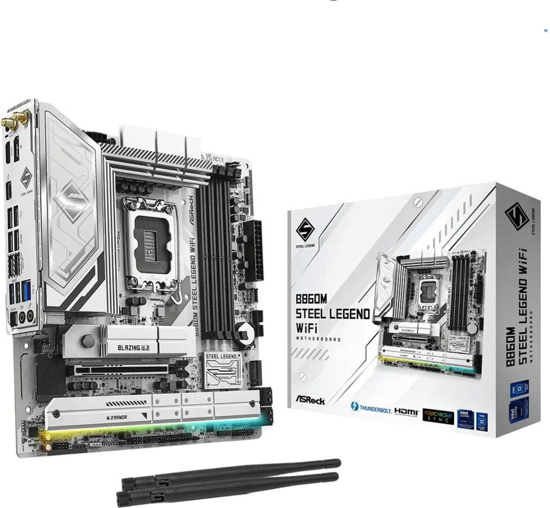 ASRock B860M Steel Legend WiFi - microATX - afbeelding 2 van 6