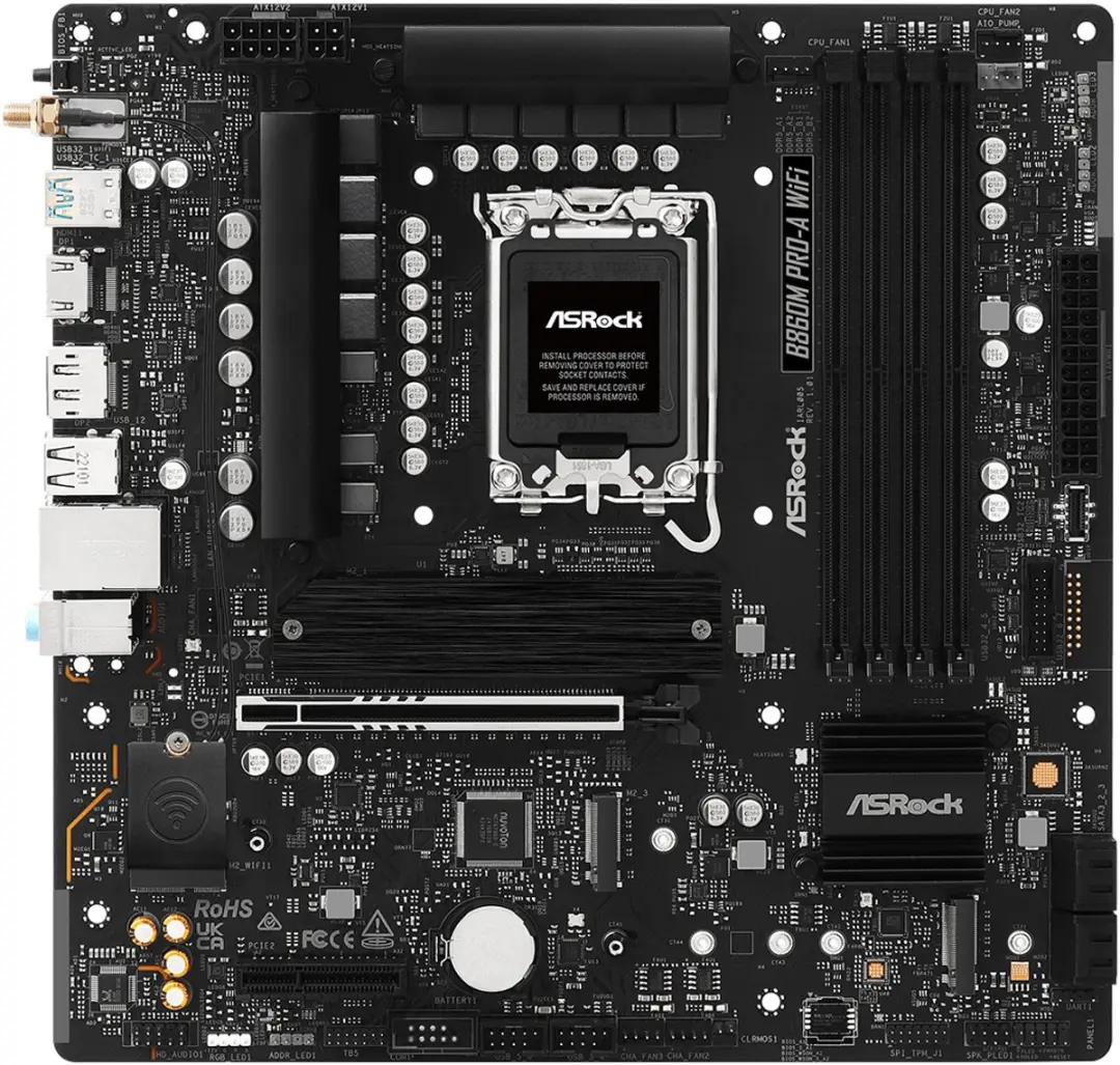 ASRock B860M Pro-A WiFi Moederbord - microATX - afbeelding 4 van 5