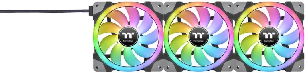 Thermaltake CL-F143-PL12SW-A RGB Ventilator 120mm - Zwart/Transparant - afbeelding 4 van 6