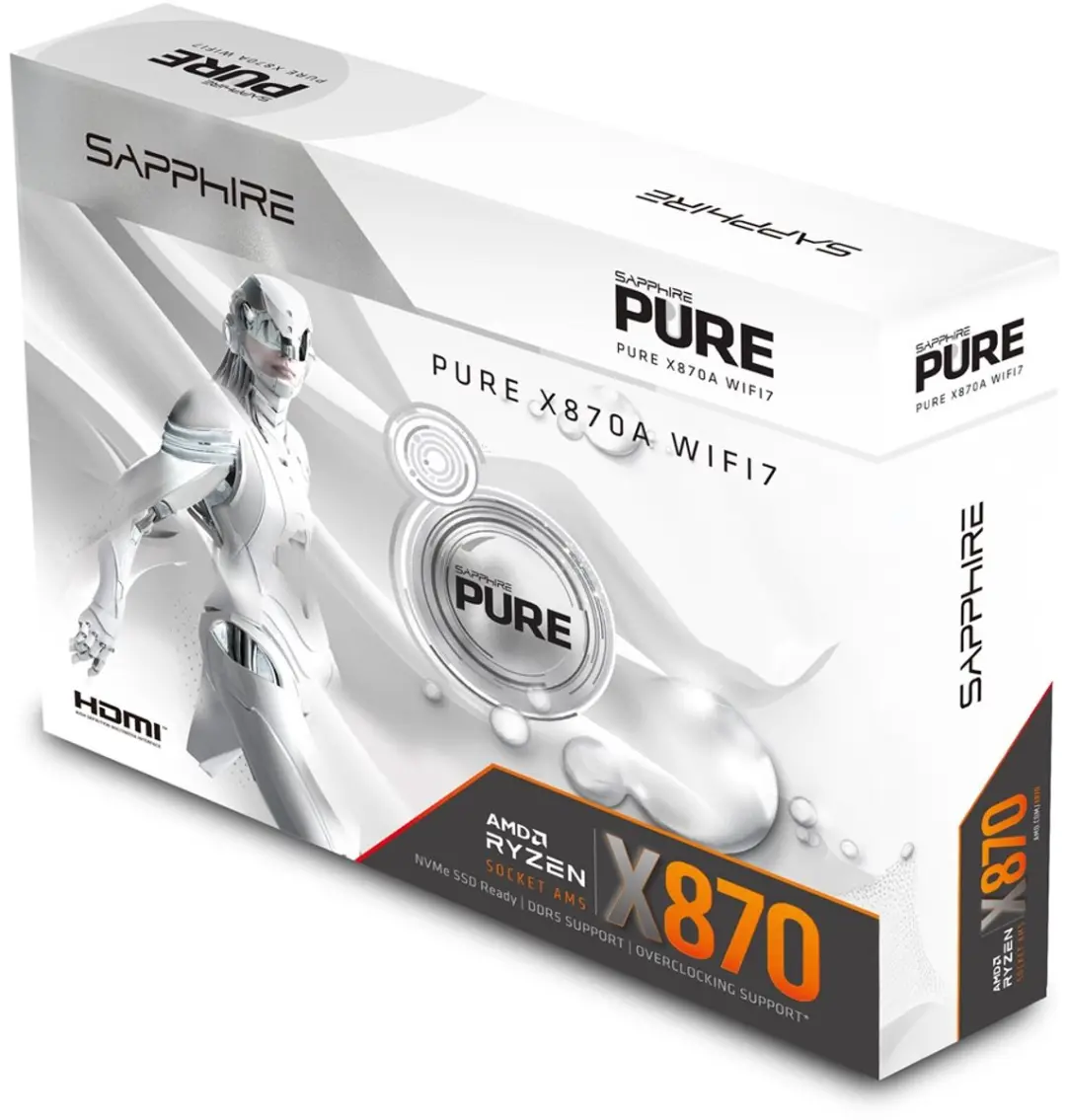 Sapphire PURE X870A WIFI7 Moederbord - AMD X870 AM5 - afbeelding 4 van 6