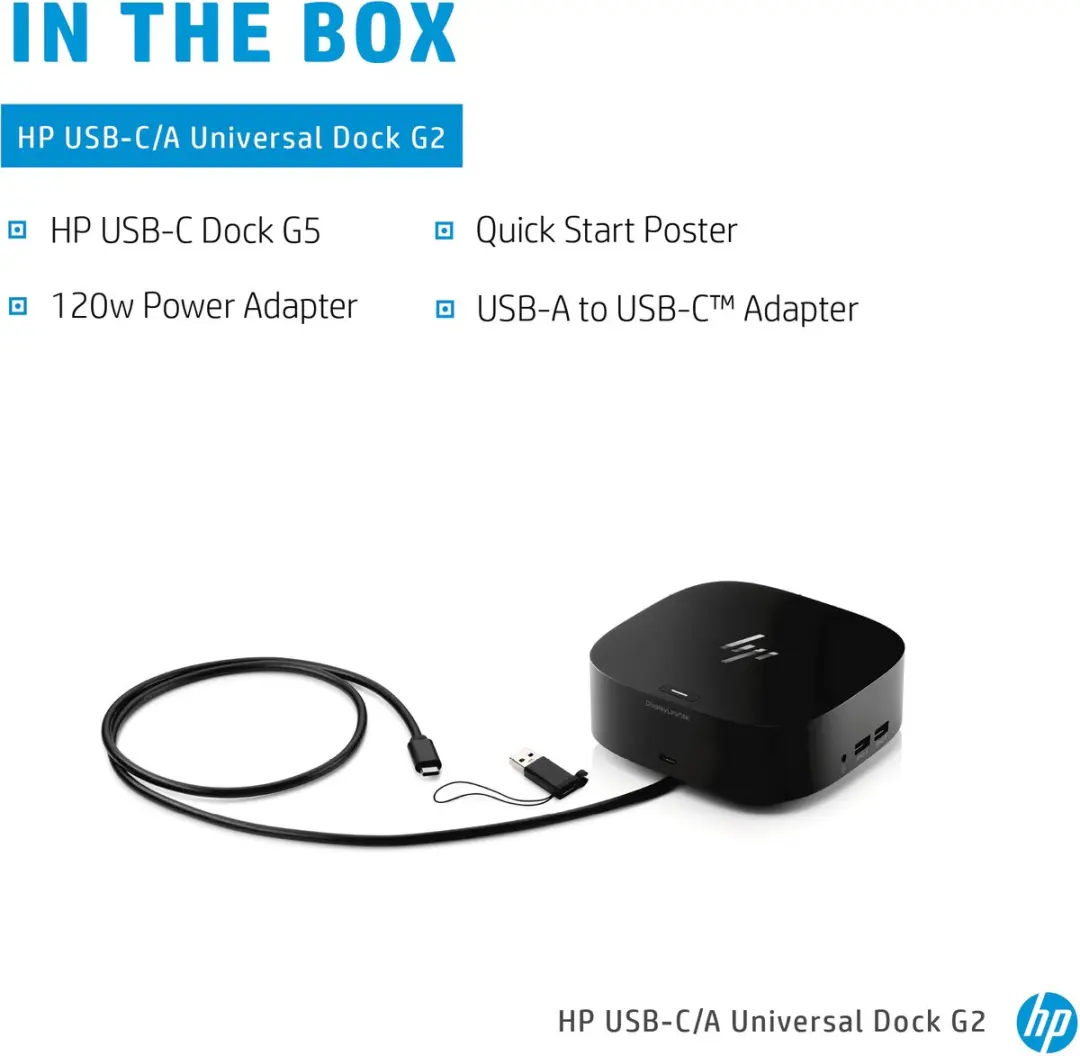 HP USB-C Dock G5 5TW10ET - Zwart - afbeelding 5 van 6
