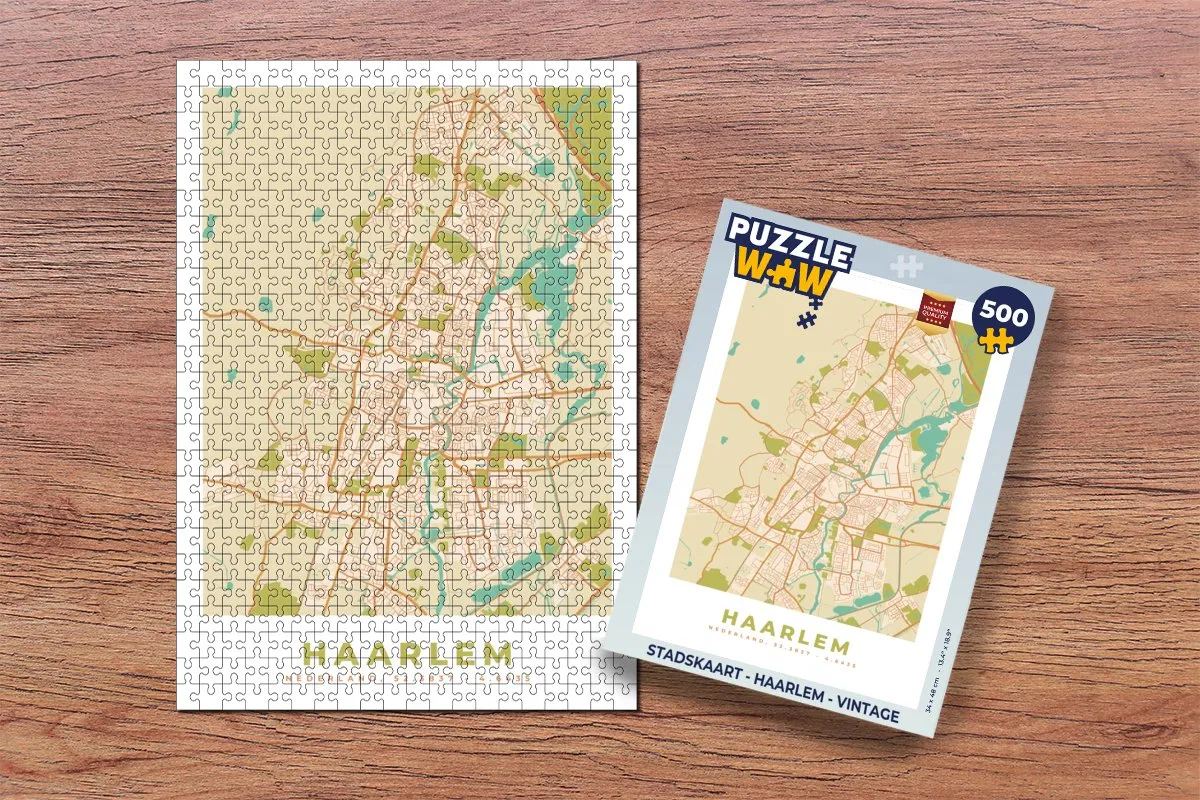 PuzzleWow Haarlem Vintage Legpuzzel 500 Stuks - Multicolor