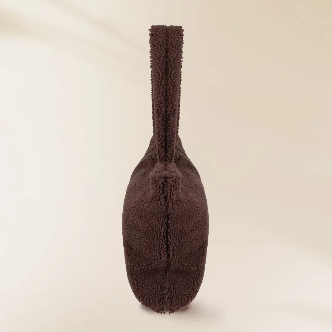 Selencia Zaya Tote Bag - Teddy Laptoptas 16 inch - Choco Brown - afbeelding 3 van 6