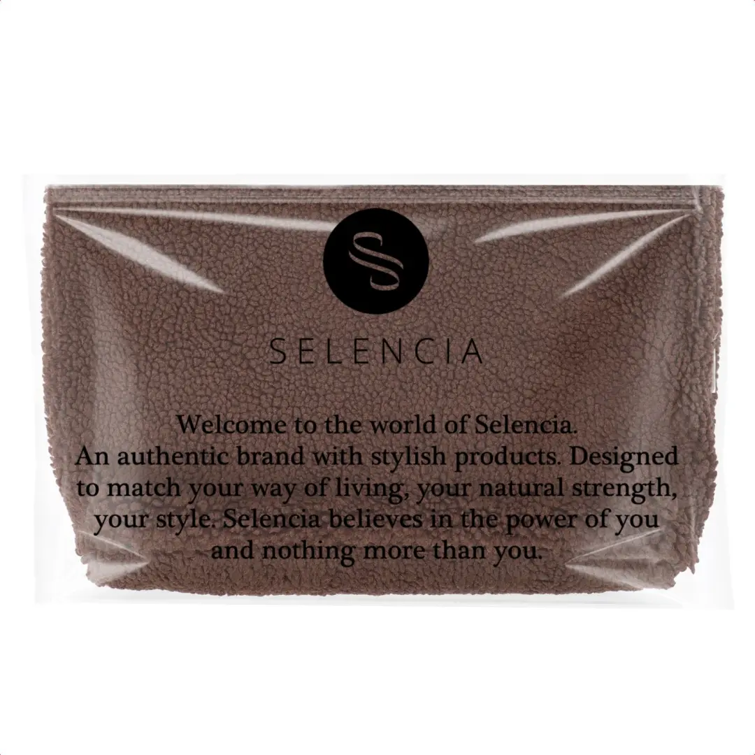 Selencia Zaya Tote Bag - Teddy Laptoptas 16 inch - Choco Brown - afbeelding 6 van 6