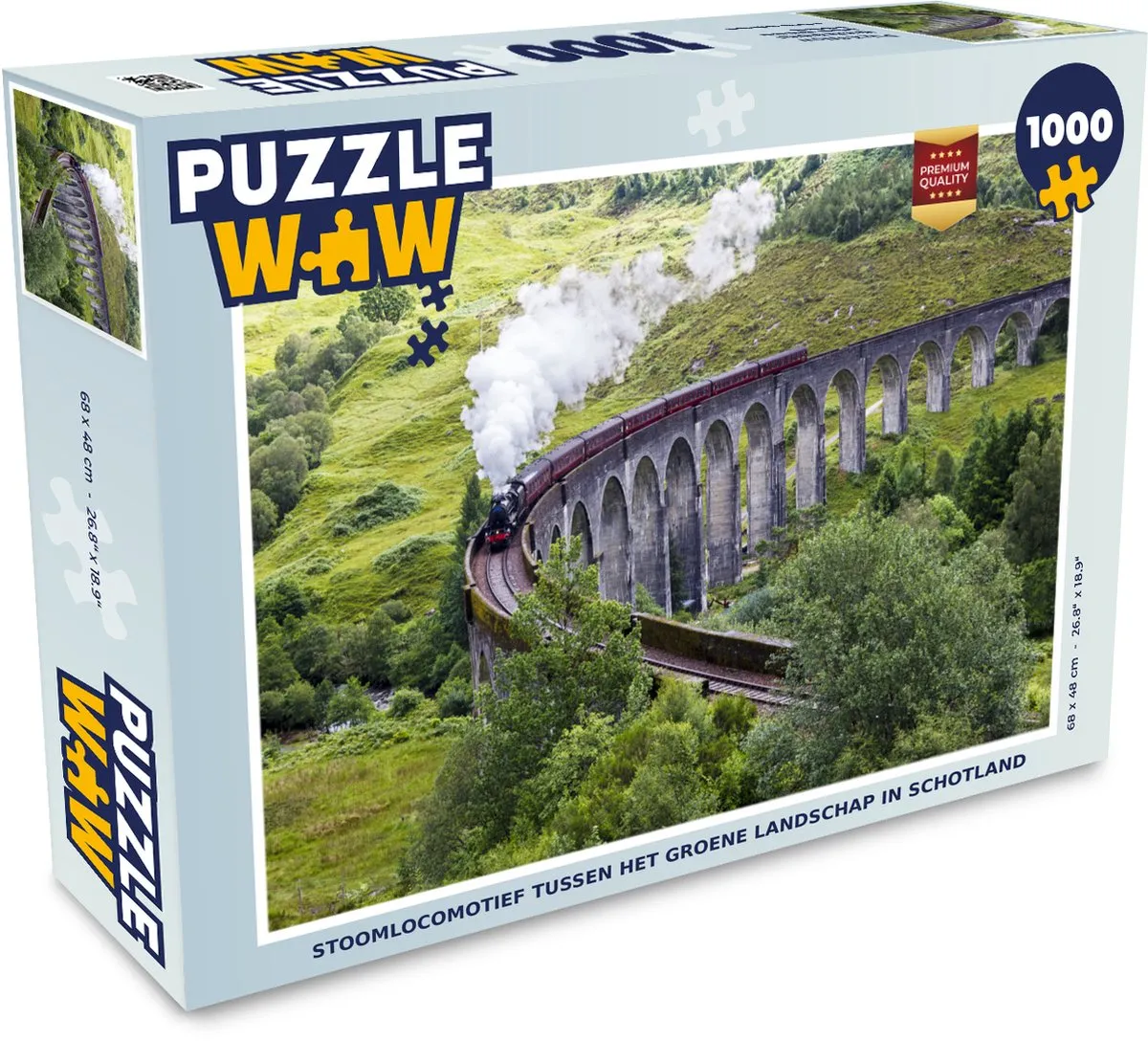 PuzzleWow Legpuzzel Stoomtrein Schotland 1000 Stuks - Multicolor