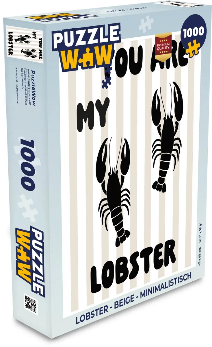 PuzzleWow Lobster Legpuzzel 1000 Stuks - Beige