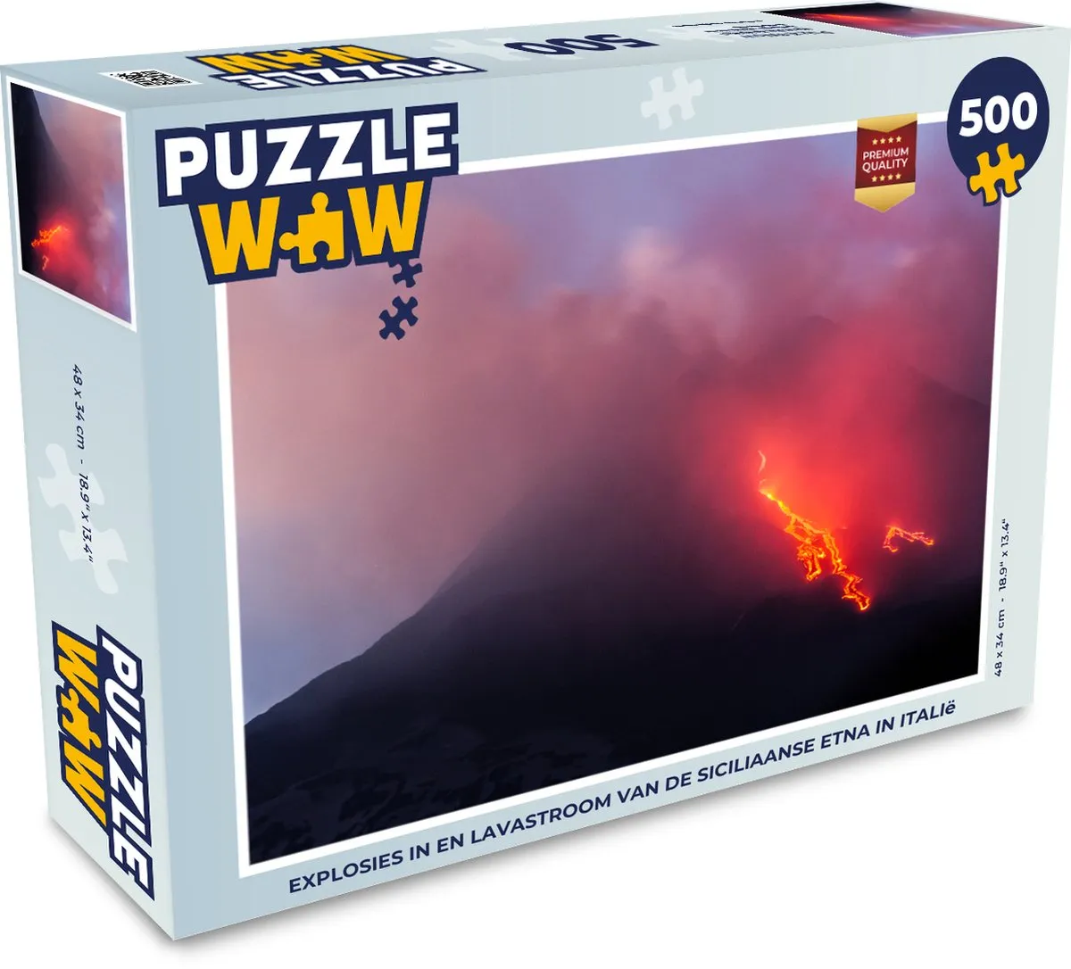 PuzzleWow Legpuzzel Siciliaanse Etna 500 Stuks - Multicolor