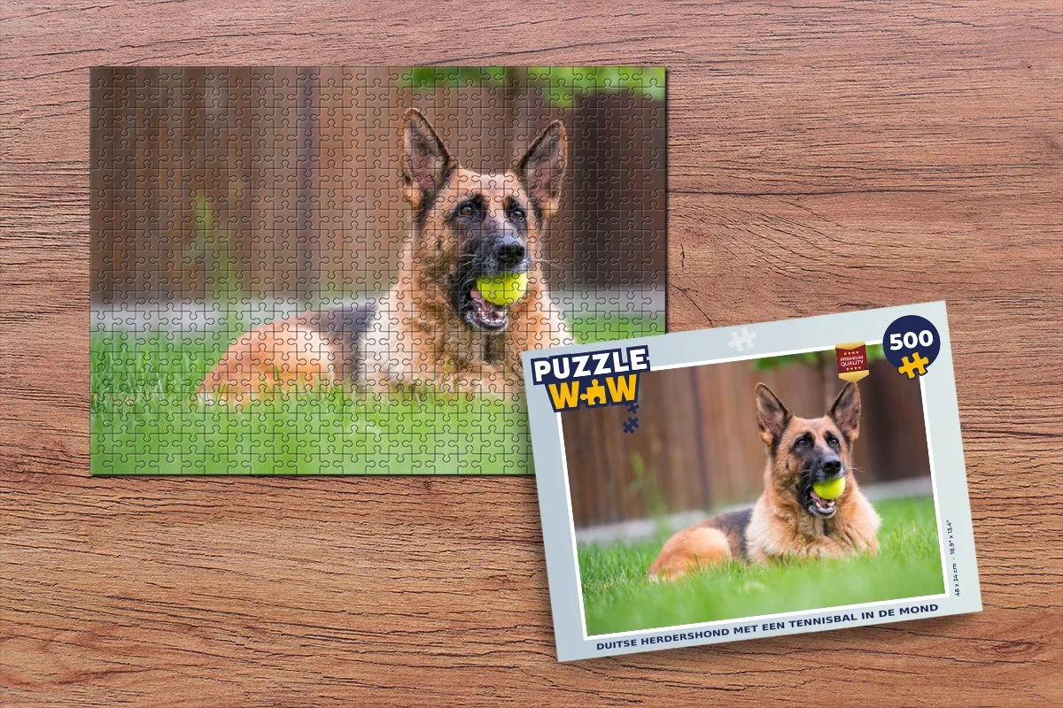 PuzzleWow Duitse Herdershond Legpuzzel 500 Stuks - Multicolor
