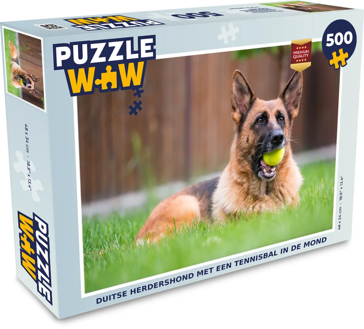 PuzzleWow Duitse Herdershond Legpuzzel 500 Stuks - Multicolor