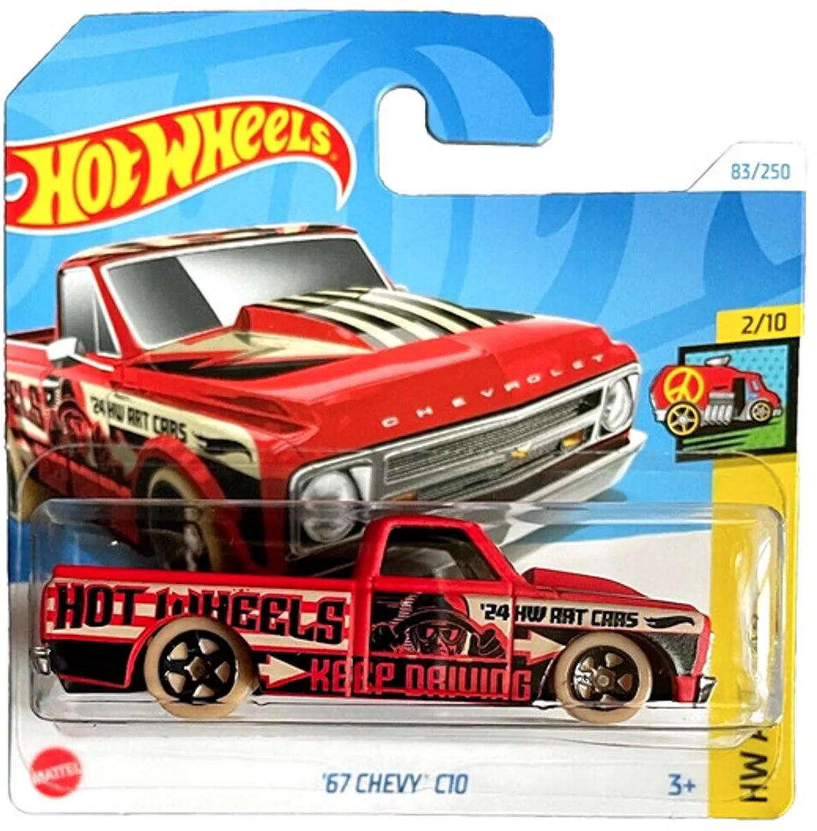 Hot Wheels '67 Chevy C10 Old Red HW Art Cars 2/10 1:64