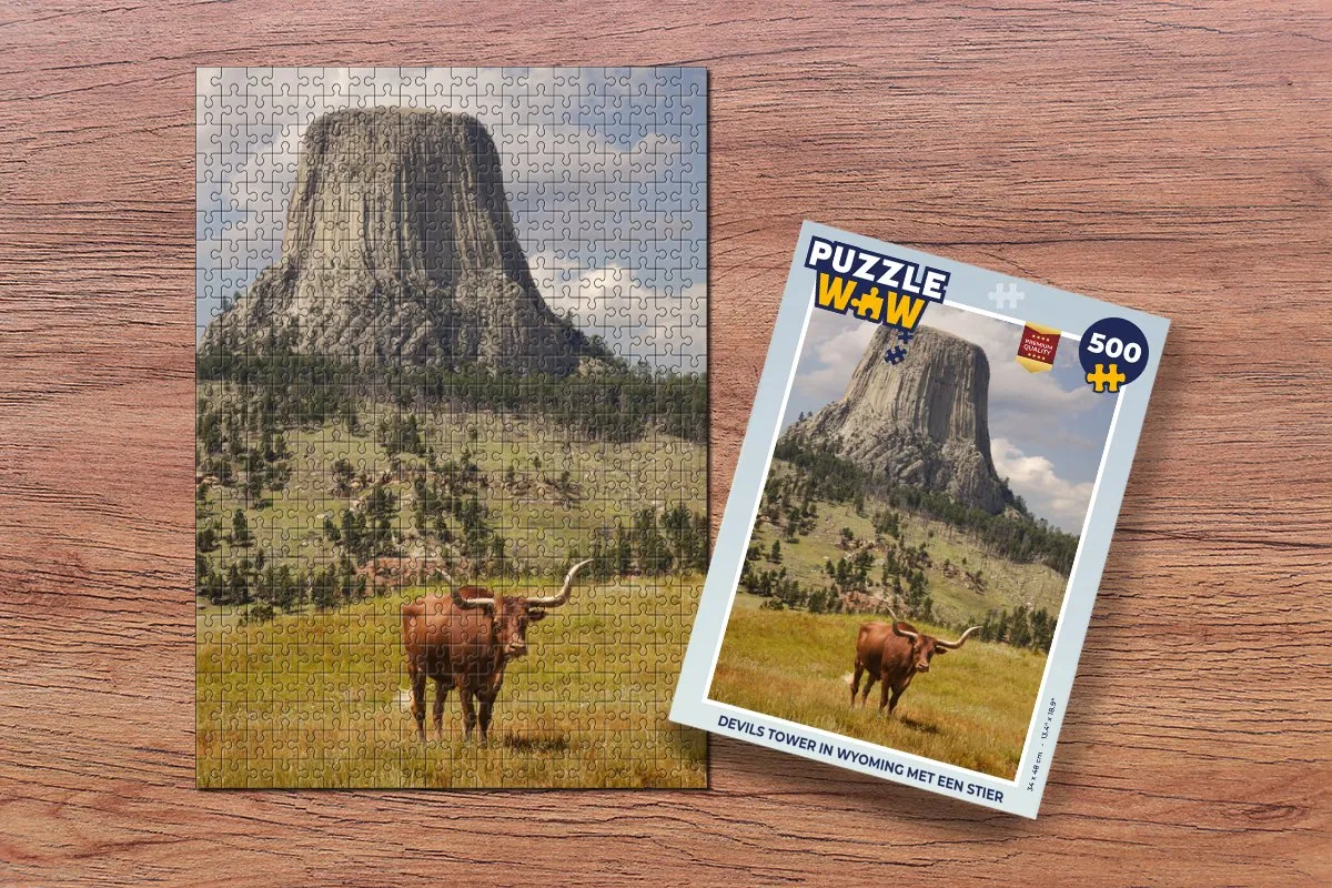 PuzzleWow Devils Tower Wyoming Legpuzzel 500 Stuks - Multicolor