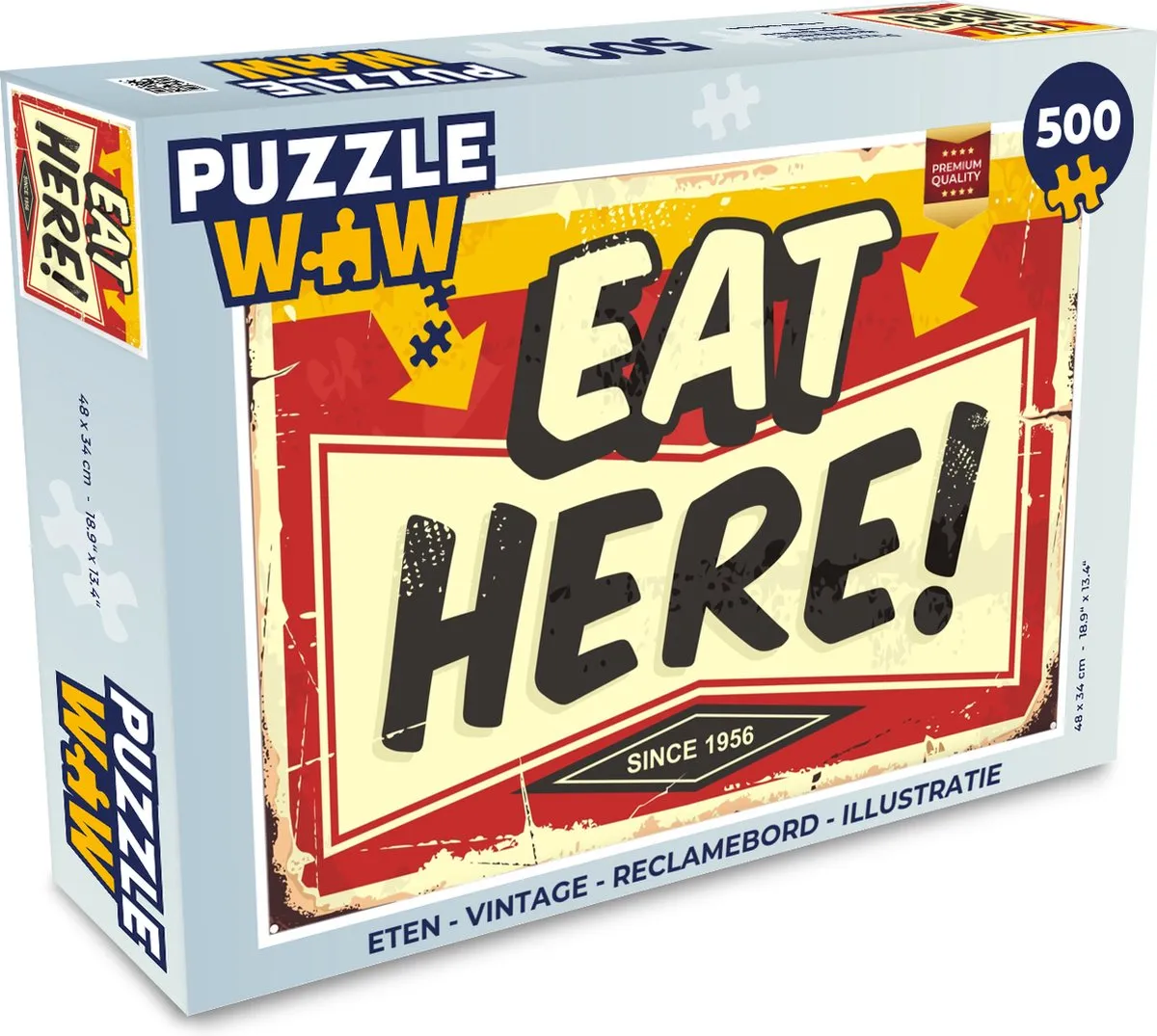 PuzzleWow Vintage Reclamebord Legpuzzel 500 Stuks