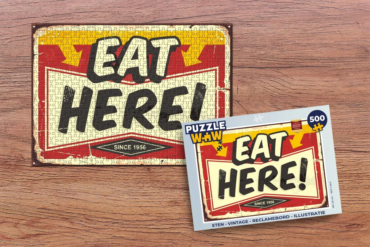PuzzleWow Vintage Reclamebord Legpuzzel 500 Stuks - Multicolor