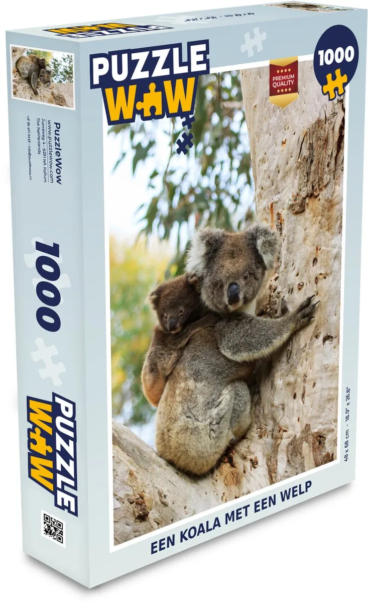 PuzzleWow Koala's Boom Legpuzzel 1000 Stuks - Multicolor