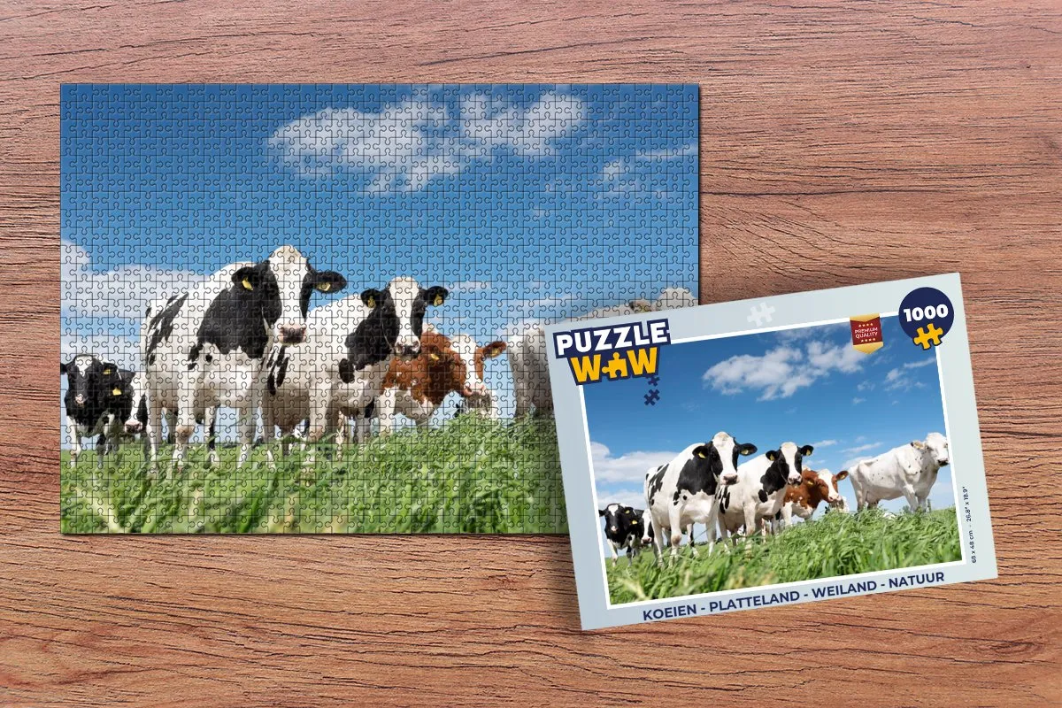 PuzzleWow Koeien Puzzle 1000 Stuks - Multicolor