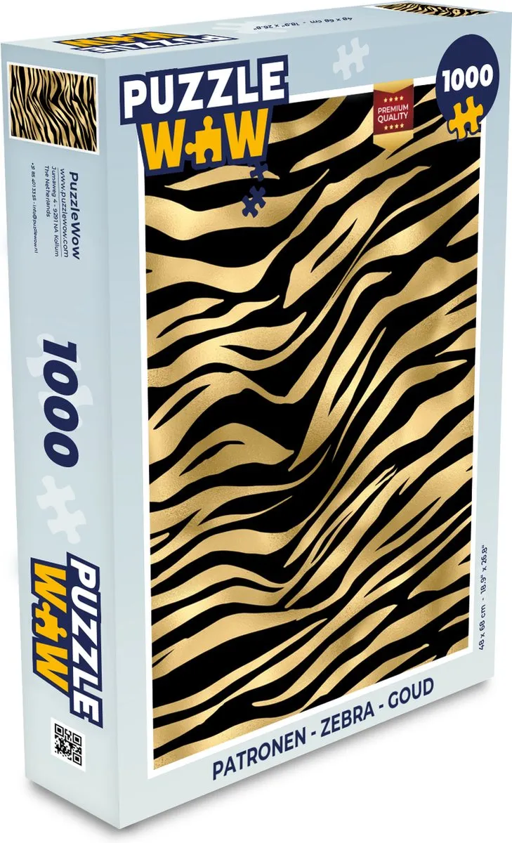 PuzzleWow Zebra Legpuzzel 1000 Stuks