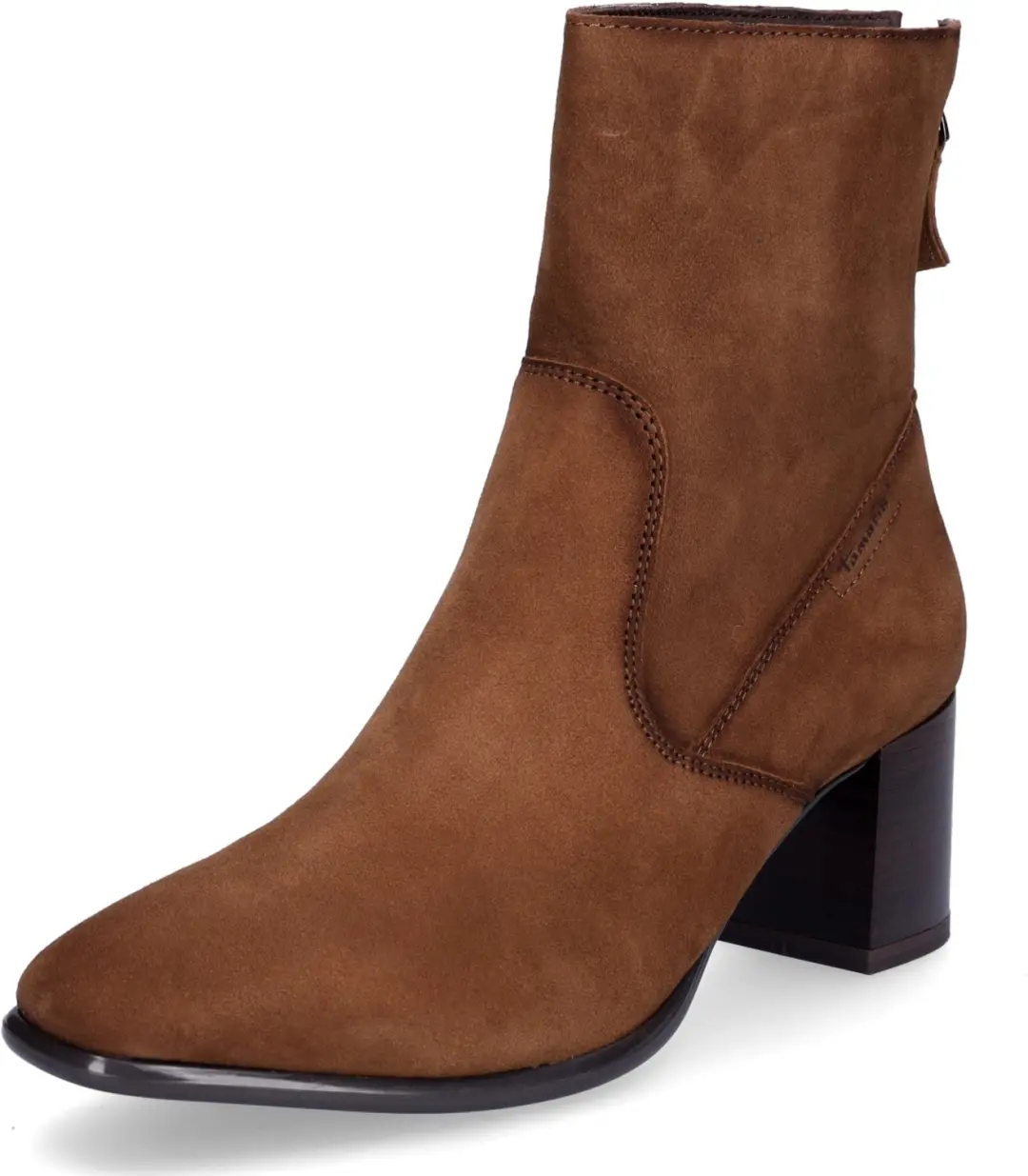 Tamaris dames enkellaarsjes cognac
