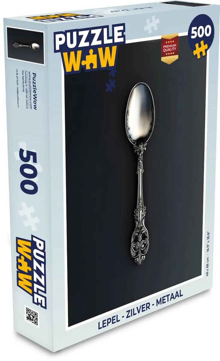 PuzzleWow Lepel Puzzel 500 Stuks - Zilver - MPN 8721172699619