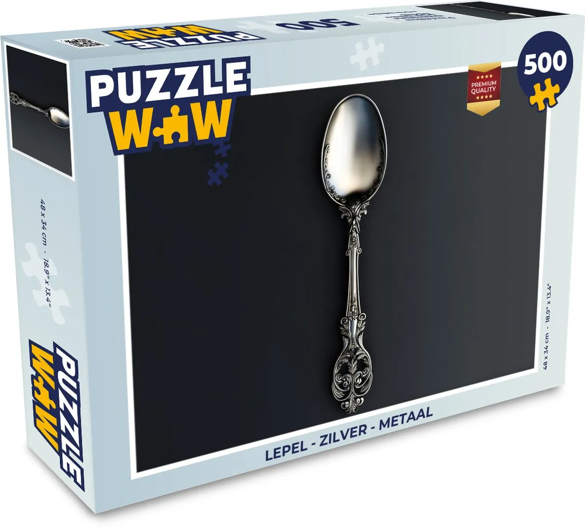 PuzzleWow Lepel Puzzel 500 Stuks - Zilver - MPN 8721172699619