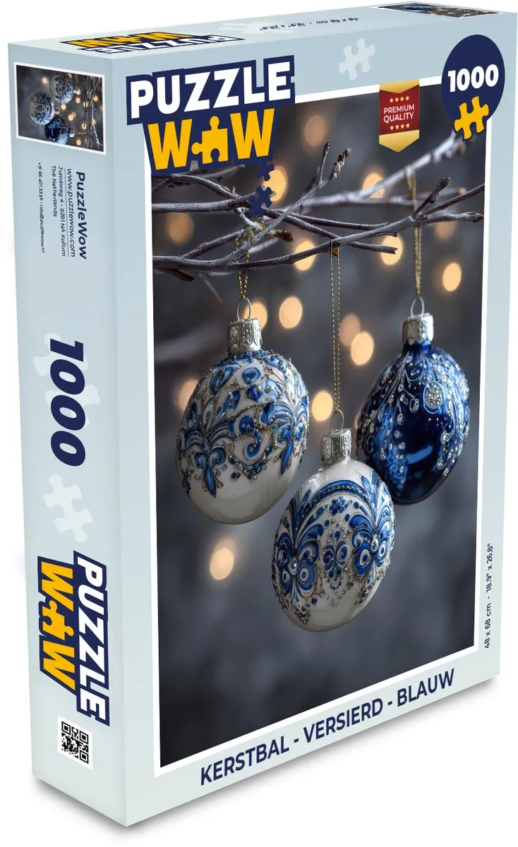 PuzzleWow Kerstbal Versierd 1000 Stuks