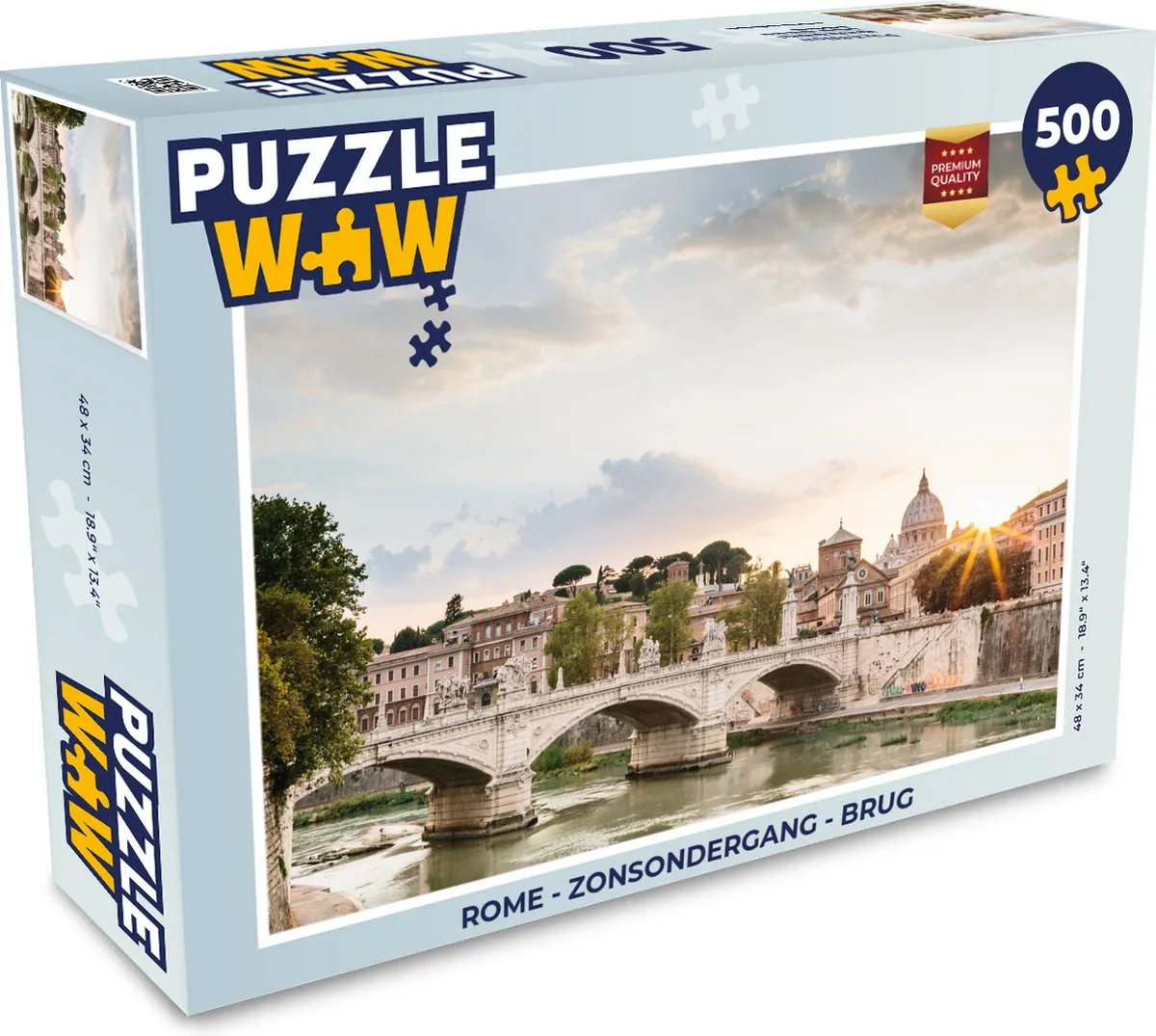 PuzzleWow Rome Zonsondergang Brug Legpuzzel 500 Stuks