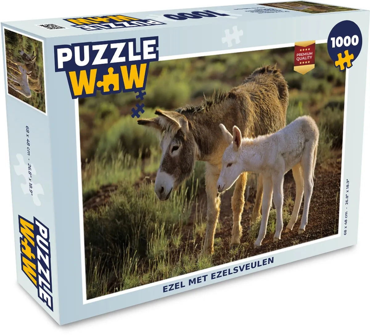 PuzzleWow Puzzel Ezel met Ezelsveulen Legpuzzel 1000 Stuks