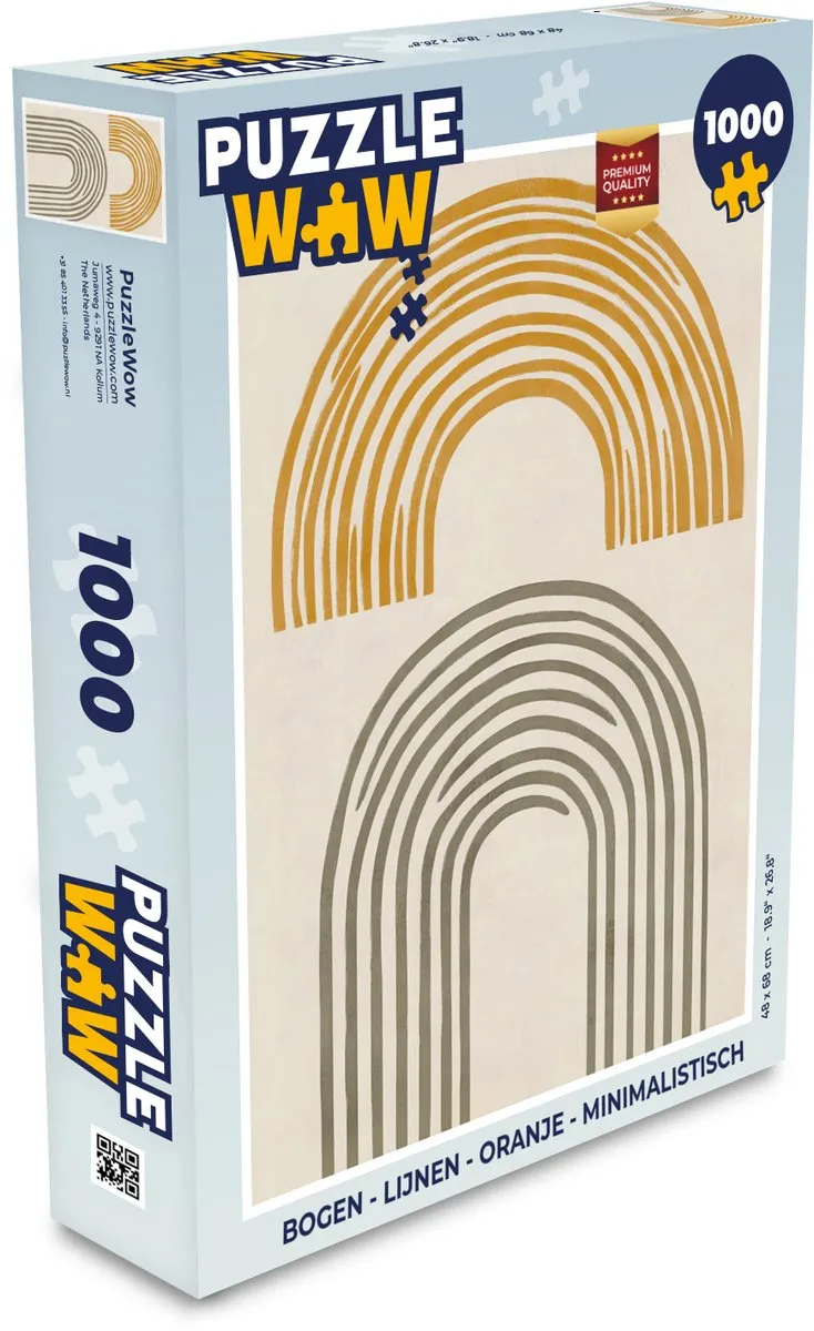 PuzzleWow Bogen Lijnen Legpuzzel 1000 Stuks - Oranje