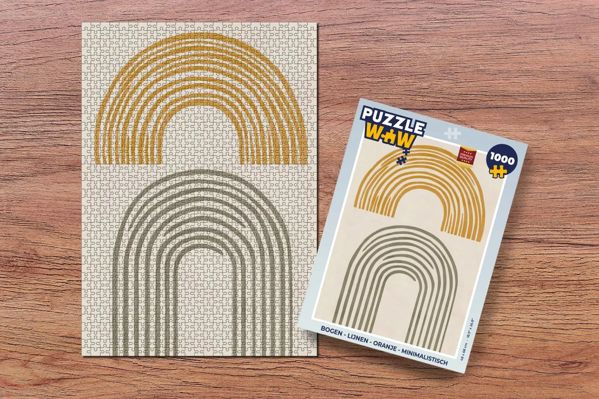 PuzzleWow Bogen Lijnen Legpuzzel 1000 Stuks - Oranje