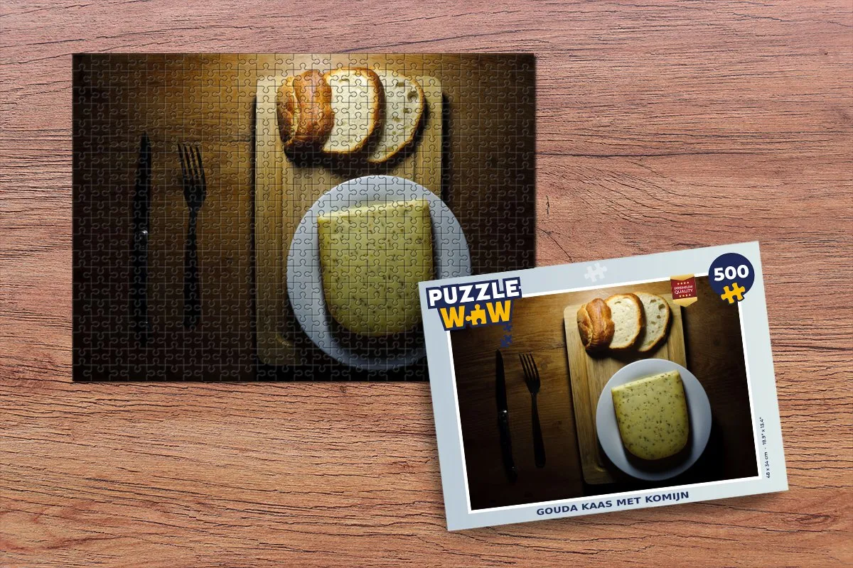 PuzzleWow Gouda Kaas Komijn Legpuzzel 500 Stuks