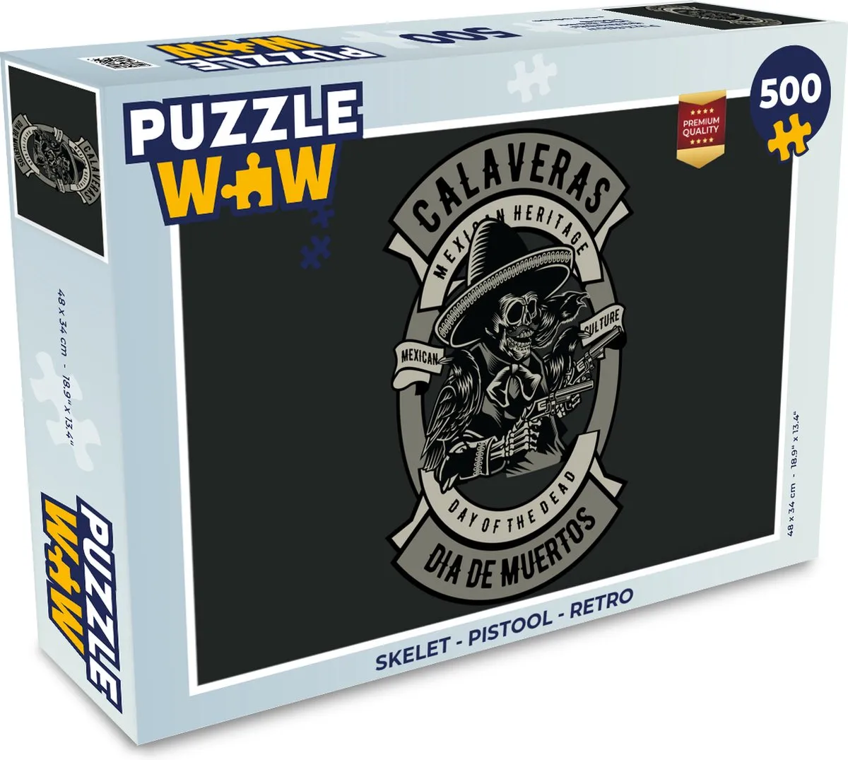 PuzzleWow Skelet Pistool Legpuzzel 500 Stuks