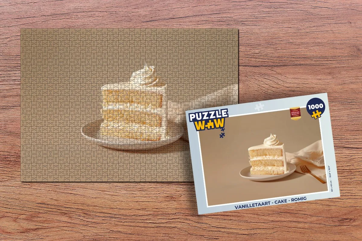 PuzzleWow Vanilletaart Legpuzzel 1000 Stuks - Beige