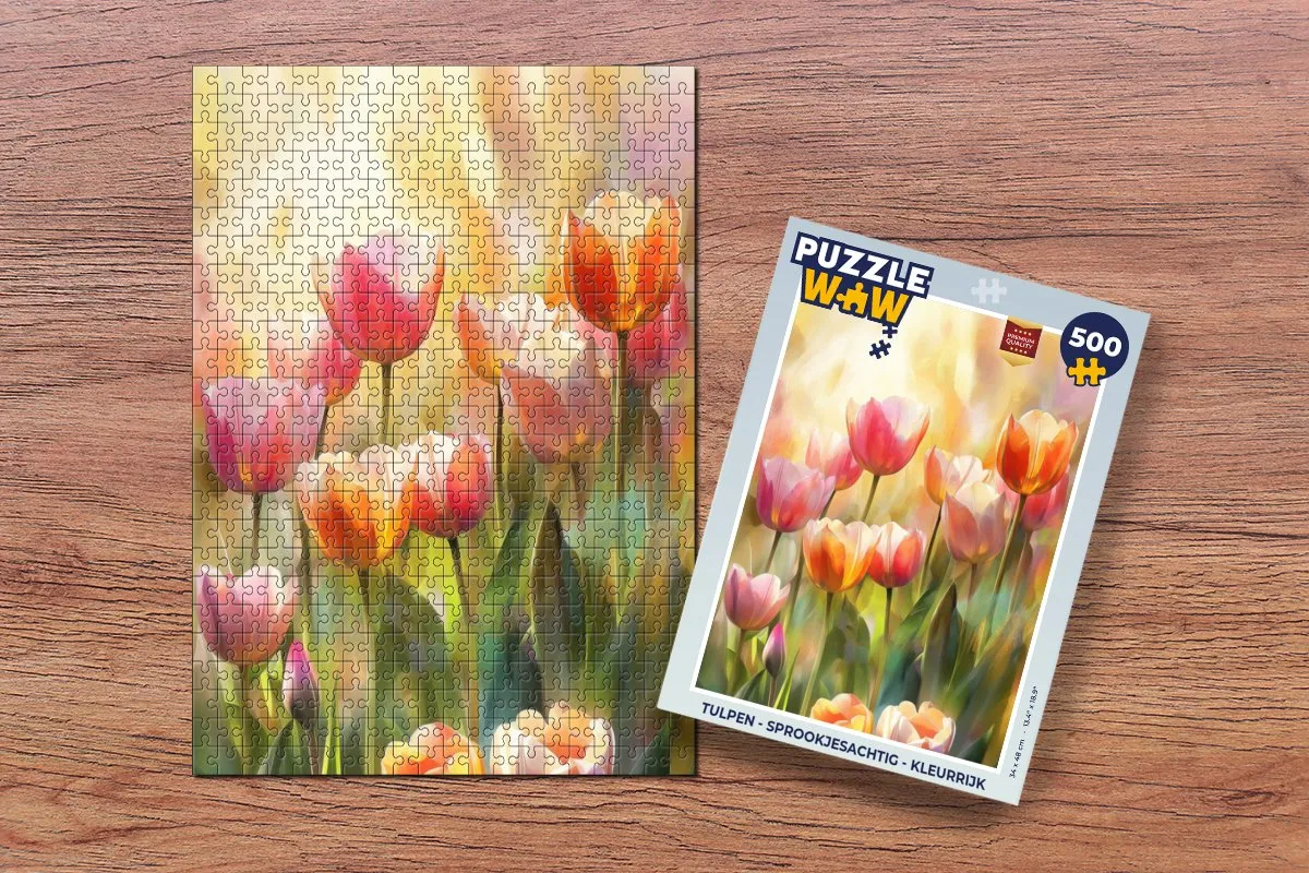 PuzzleWow Tulpen Legpuzzel 500 Stuks - Kleurrijk