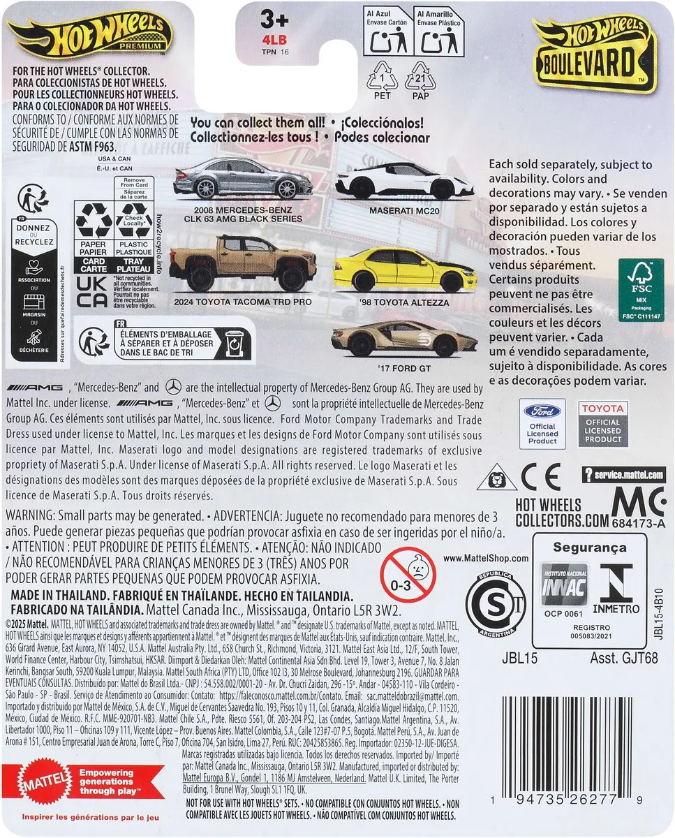 Hot Wheels JBL15 Auto - Metaal Meerkleurig