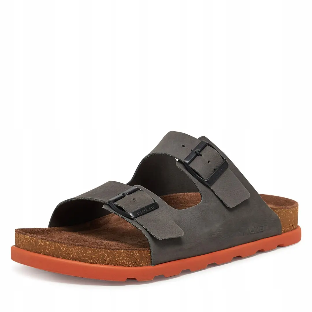 Rieker Heren Slippers Grijs Leer