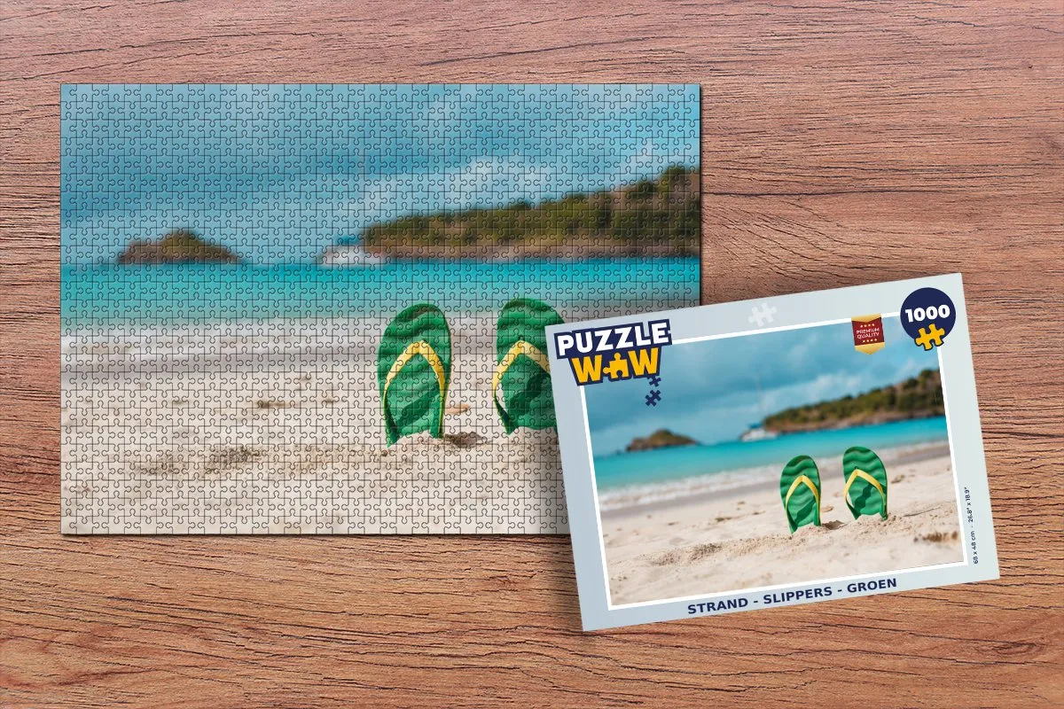 PuzzleWow Strand Slippers Legpuzzel 1000 Stuks - Multicolor