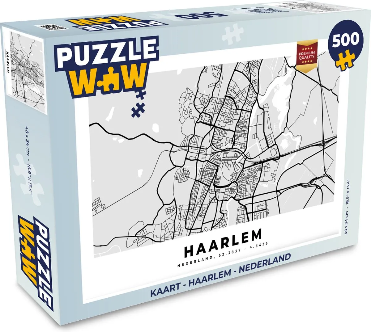 PuzzleWow Haarlem Legpuzzel 500 Stuks - Multicolor